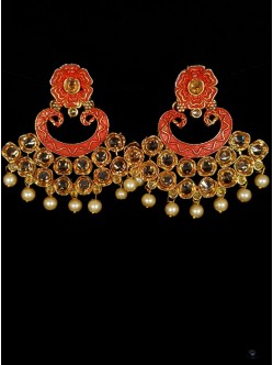 Reverse Ad Earrings With Meenakari Work